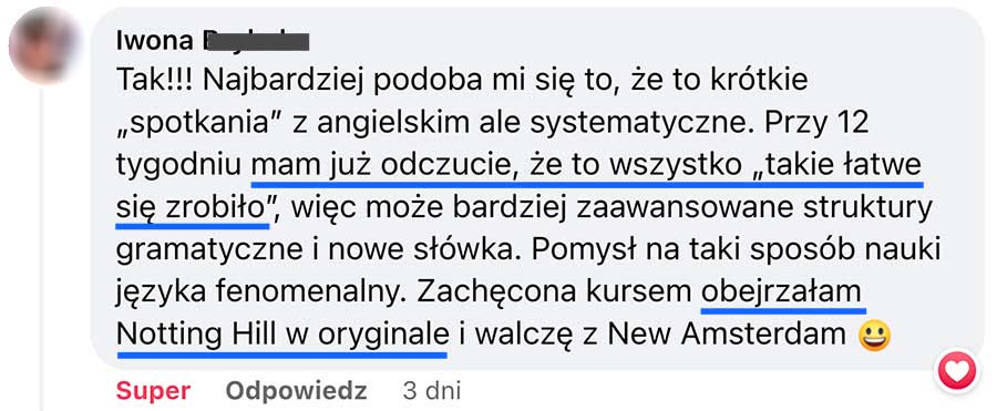 Opinia z grupy uczestników: Obejrzałam Notting Hill w oryginale